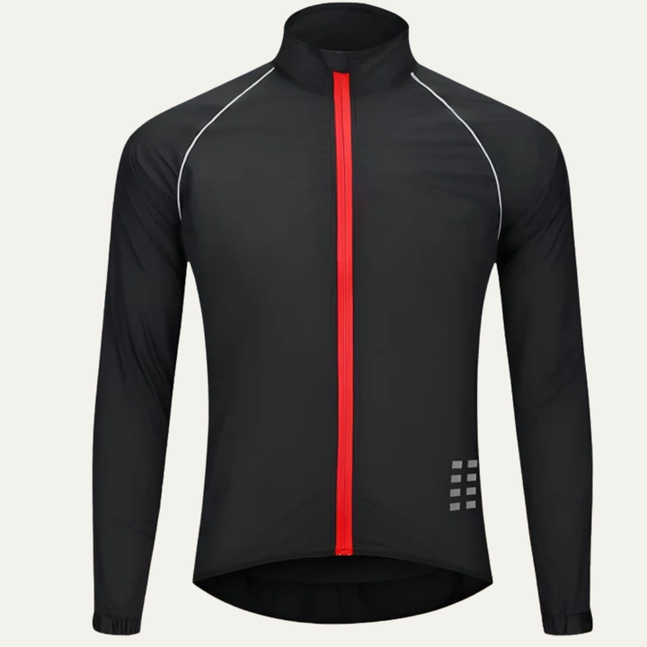 Mens Cycling Jacket Reflective High Collar Full Zip - BritishMode