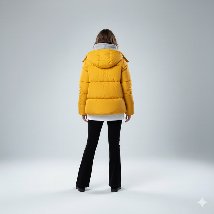 Womens Quilted Padded Jacket Oversized Hooded Winter Coat