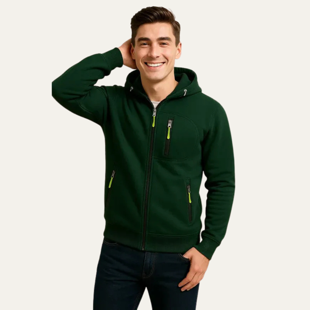 Men’s Sporty Full Zip Technical Hoodie