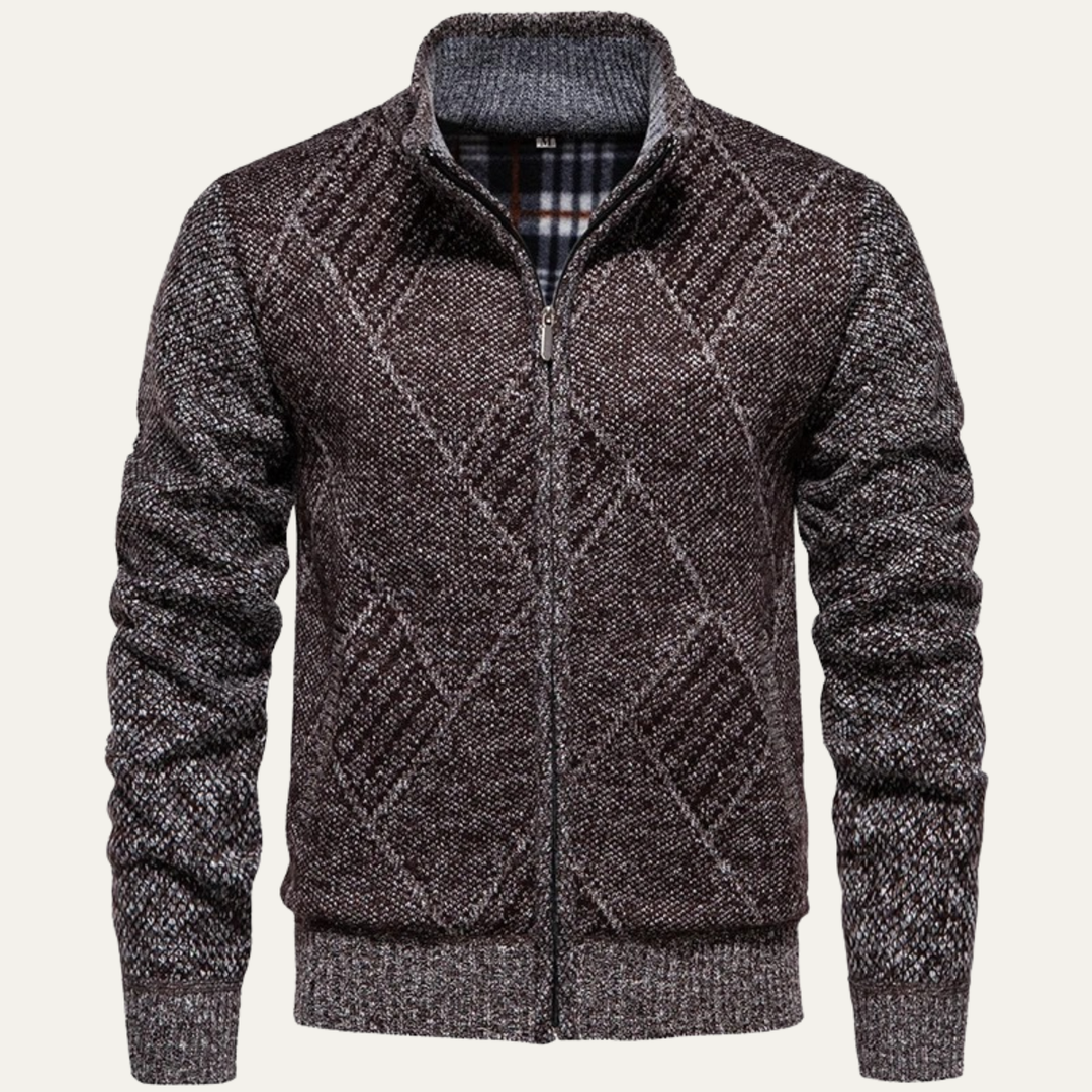 Mens Casual Knit Zip-Up Jacket Winter Style - BritishMode