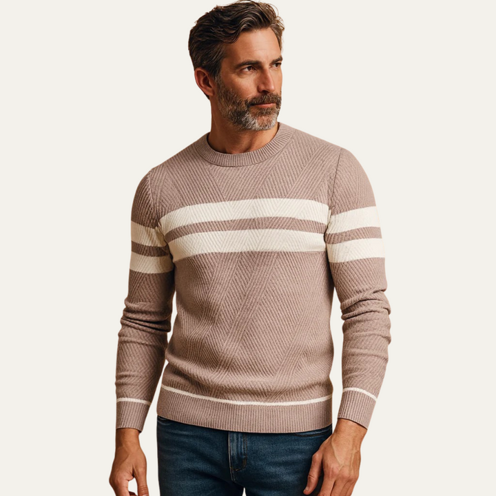 Womens Knit Jumper with Stripes Regular Fit
