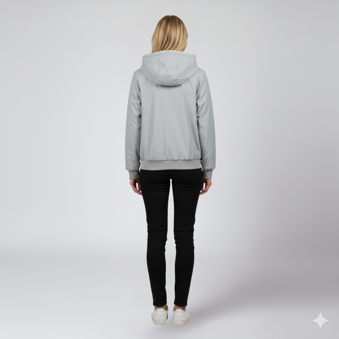 Womens Winter Jacket Reversible Oversized Zip-Up Outerwear