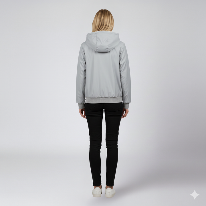 Womens Winter Jacket Reversible Oversized Zip-Up Outerwear