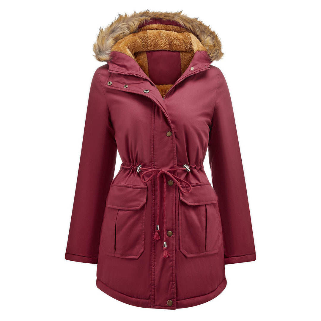 Womens Parka Coat with Fleece Hood Warm Fit - BritishMode
