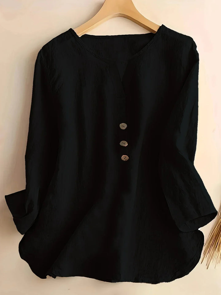 Womens Casual Blouse Cotton and Linen Relaxed Fit