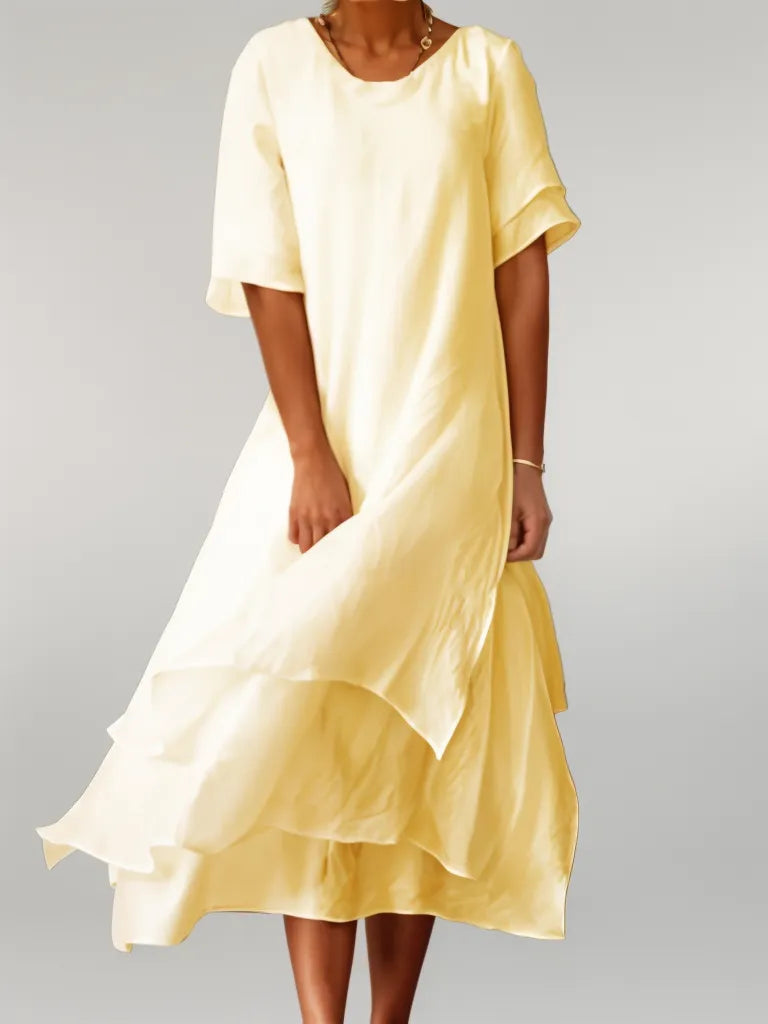 Womens Midi Dress Cotton Comfortable Fit