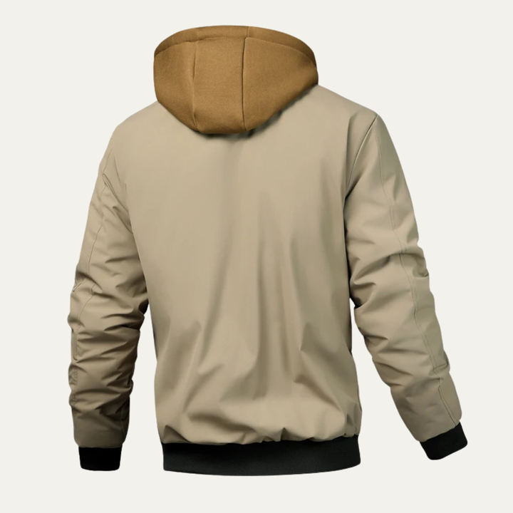 Mens Bomber Jacket with Hood Casual Warm Fit