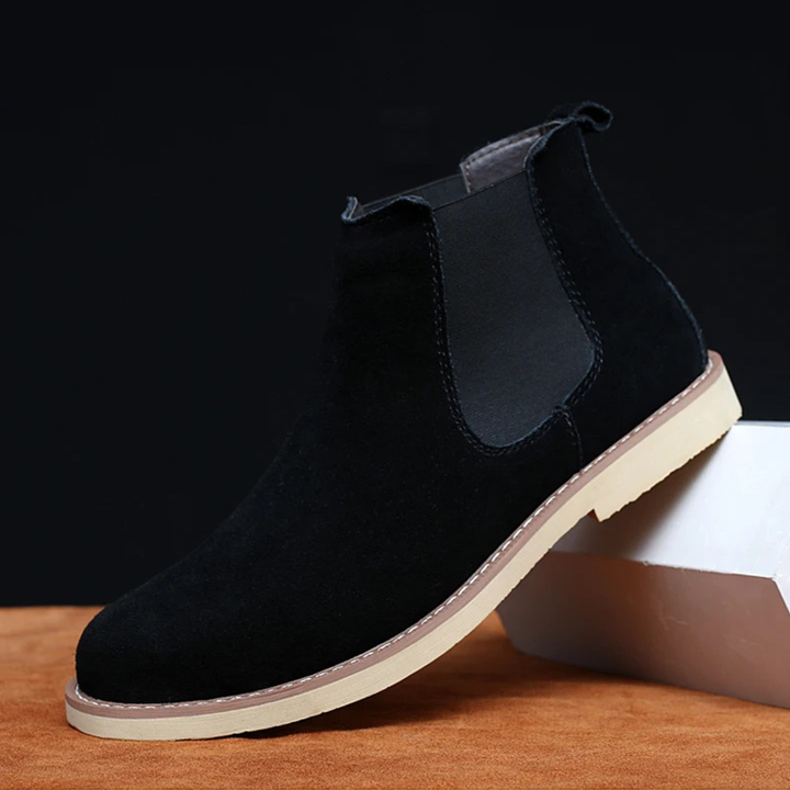 Mens Chelsea Boots Suede Zip Ankle Vintage Style