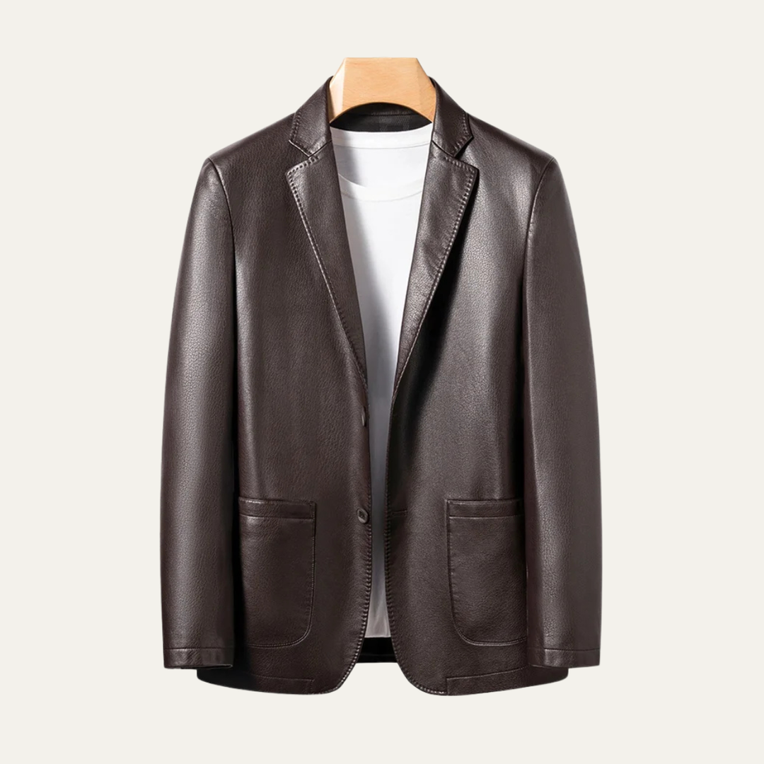 Mens Faux Leather Blazer Jacket Smart Fit Winter