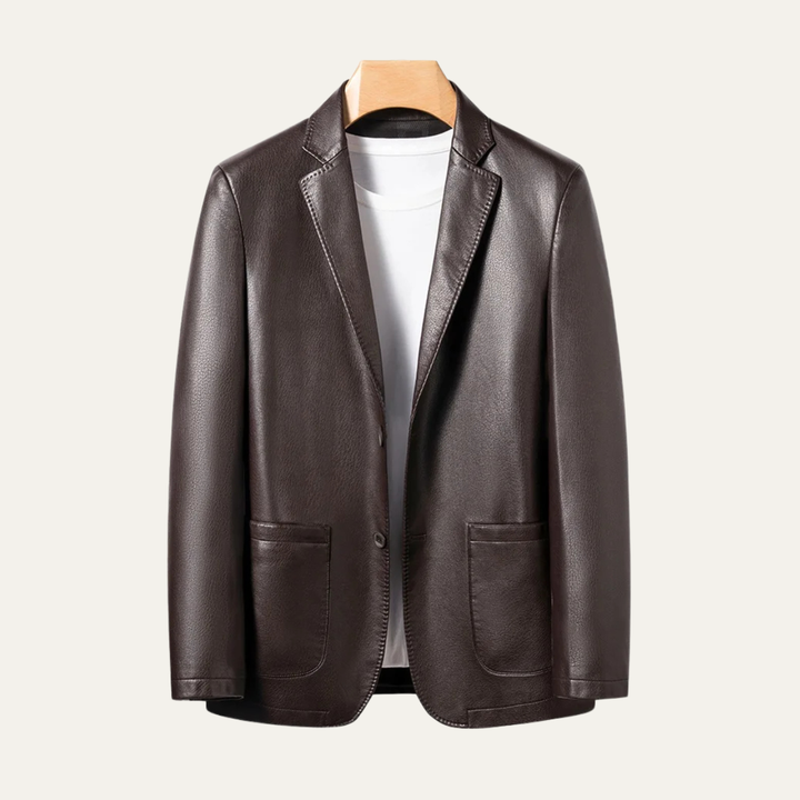Mens Faux Leather Blazer Jacket Smart Fit Winter