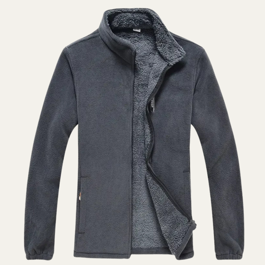Mens Thermal Fleece Outdoor Jacket Zip-Up with Pockets - BritishMode