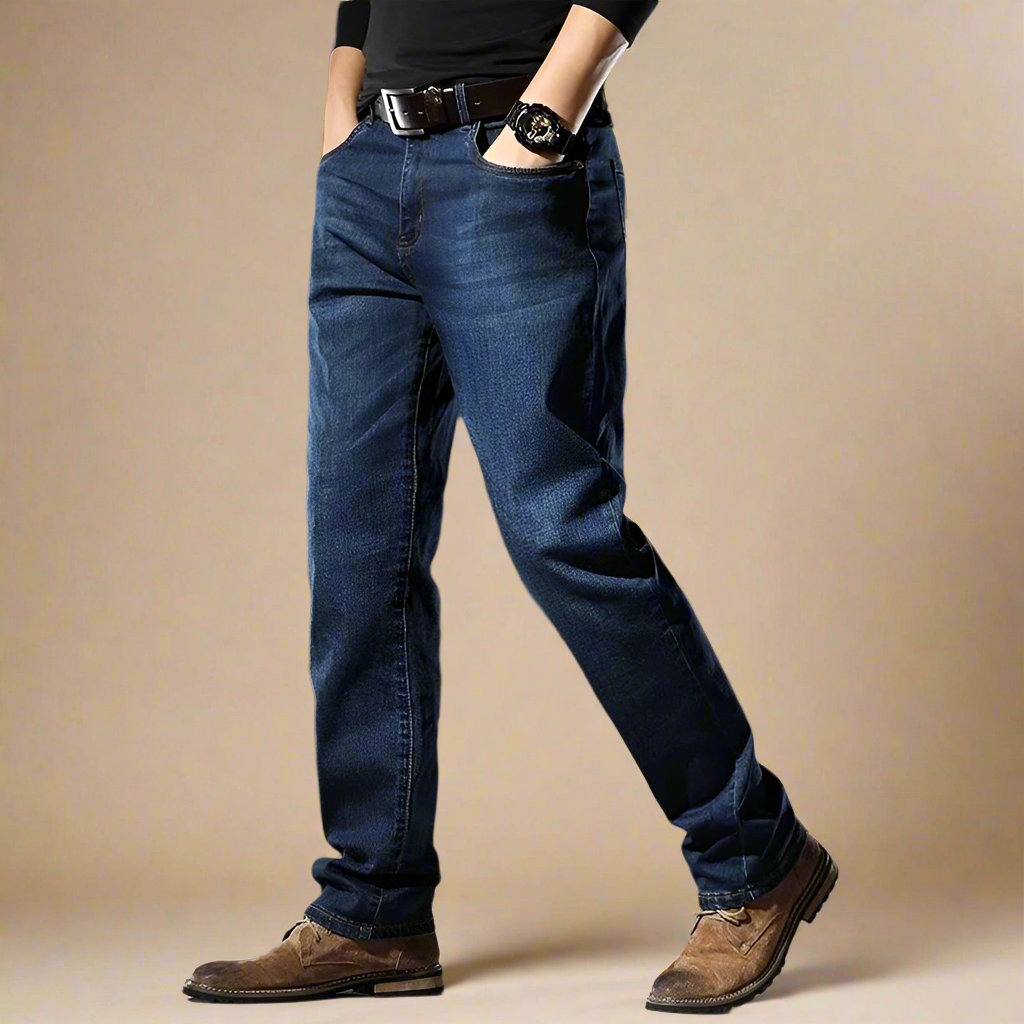 Mens Business Jeans Stretch Comfortable Regular Fit - BritishMode
