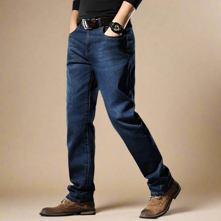 Mens Business Jeans Stretch Comfortable Regular Fit - BritishMode