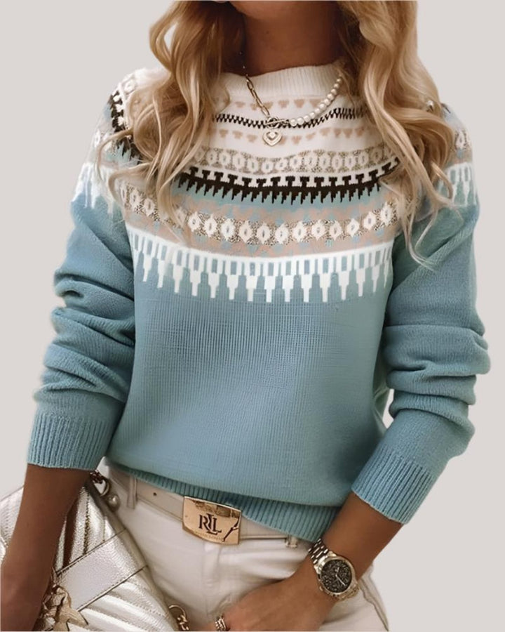 Womens Crew Neck Sweater Cozy Knit