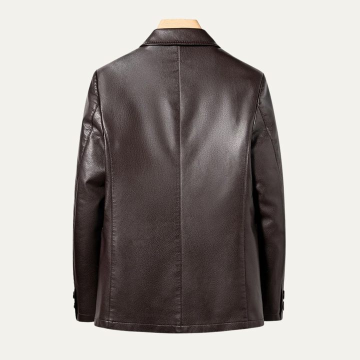 Mens Faux Leather Blazer Jacket Smart Fit Winter
