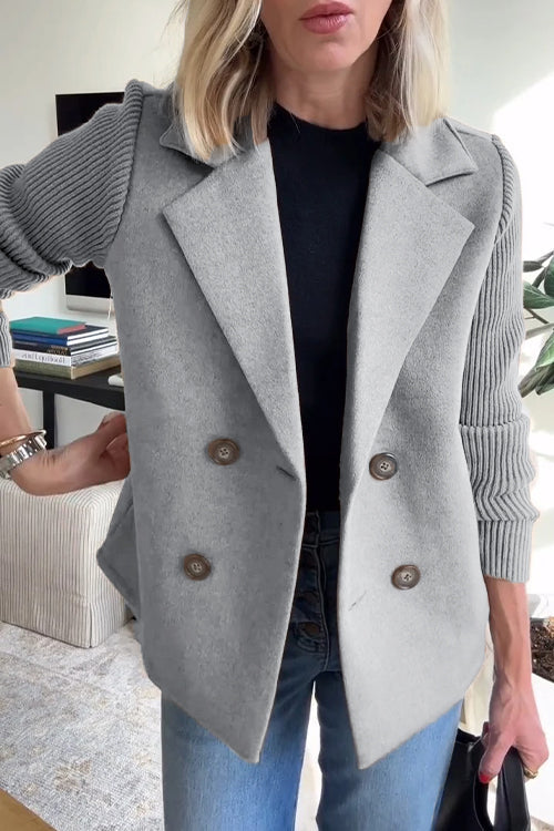 Womens Double-Breasted Jacket Relaxed Fit