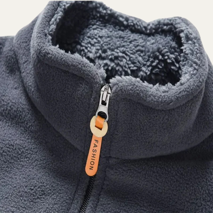 Mens Thermal Fleece Outdoor Jacket Zip-Up with Pockets