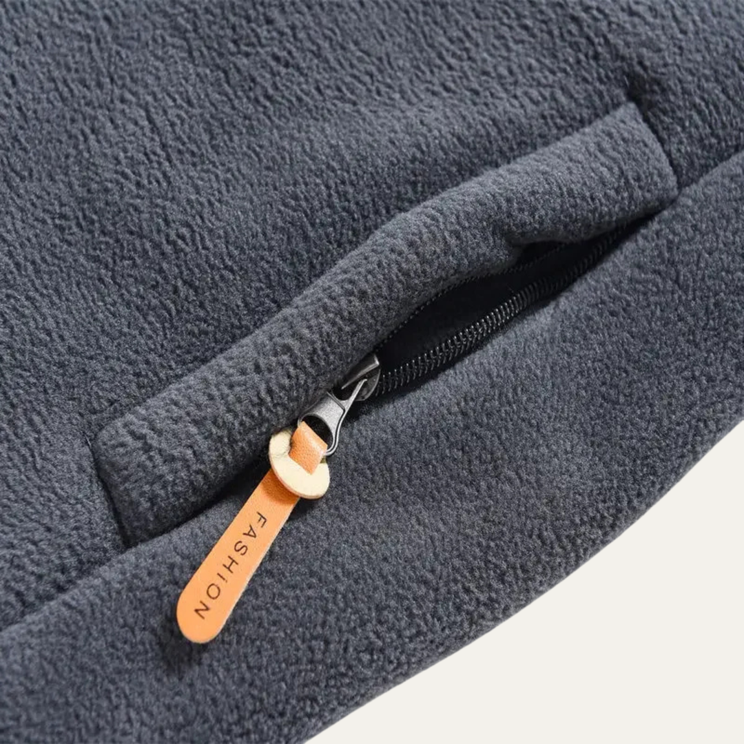 Mens Thermal Fleece Outdoor Jacket Zip-Up with Pockets