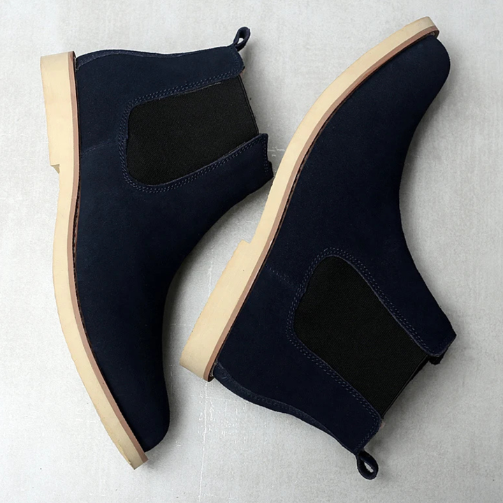 Mens Chelsea Boots Suede Zip Ankle Vintage Style