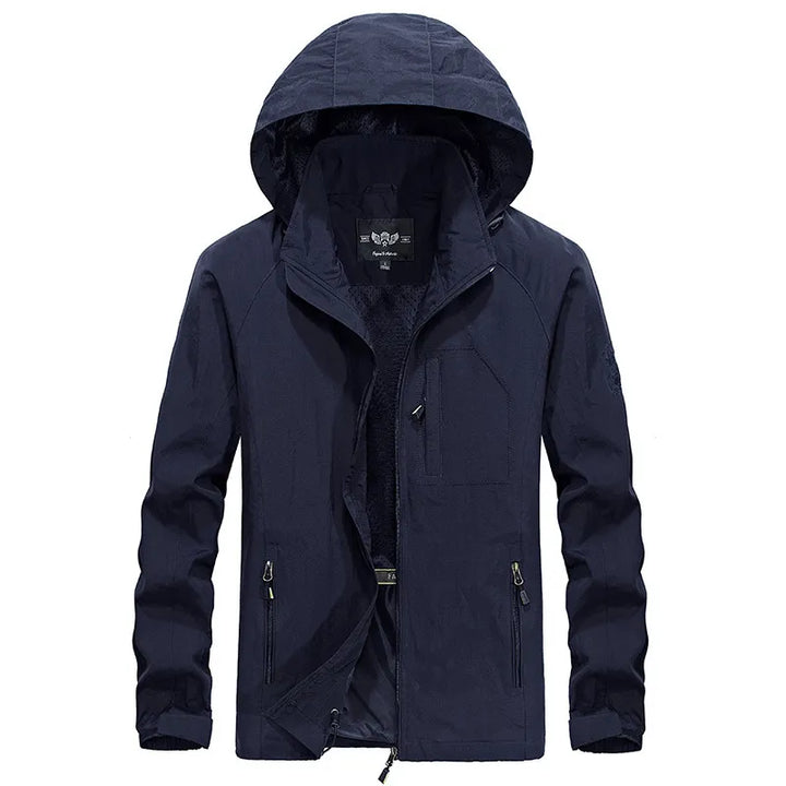 Mens Waterproof Outdoor Jacket with Detachable Hood All-Weather