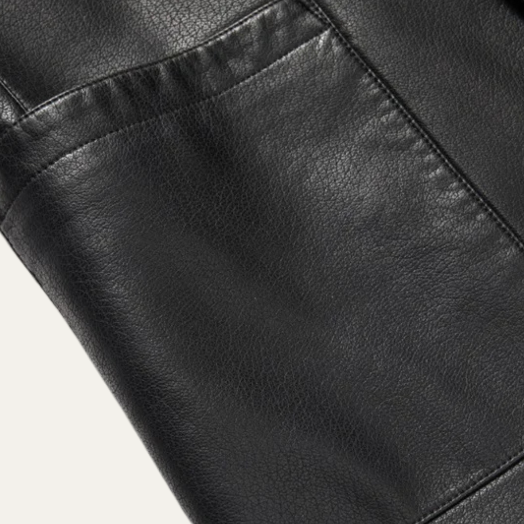 Mens Faux Leather Blazer Jacket Smart Fit Winter