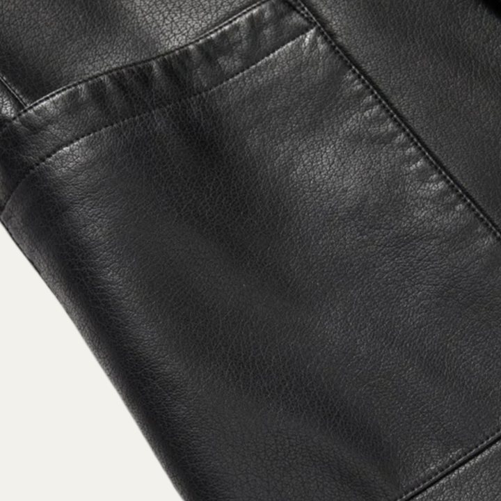 Mens Faux Leather Blazer Jacket Smart Fit Winter