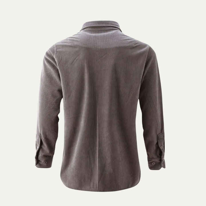 Mens Casual Corduroy Shirt Button-Down Fit