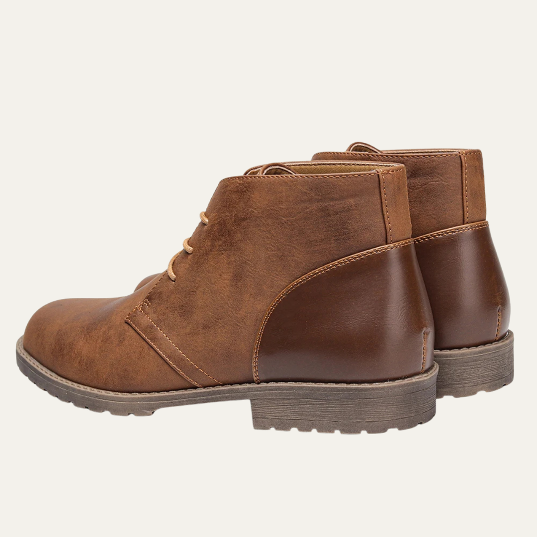 Mens Leather Lace-Up Ankle Boots Retro Style