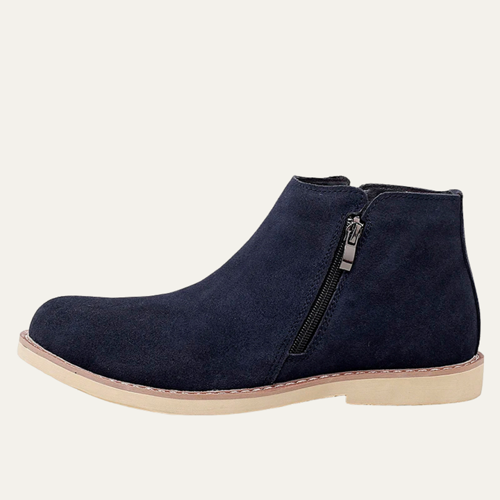 Mens Chelsea Boots Suede Zip Ankle Retro Style