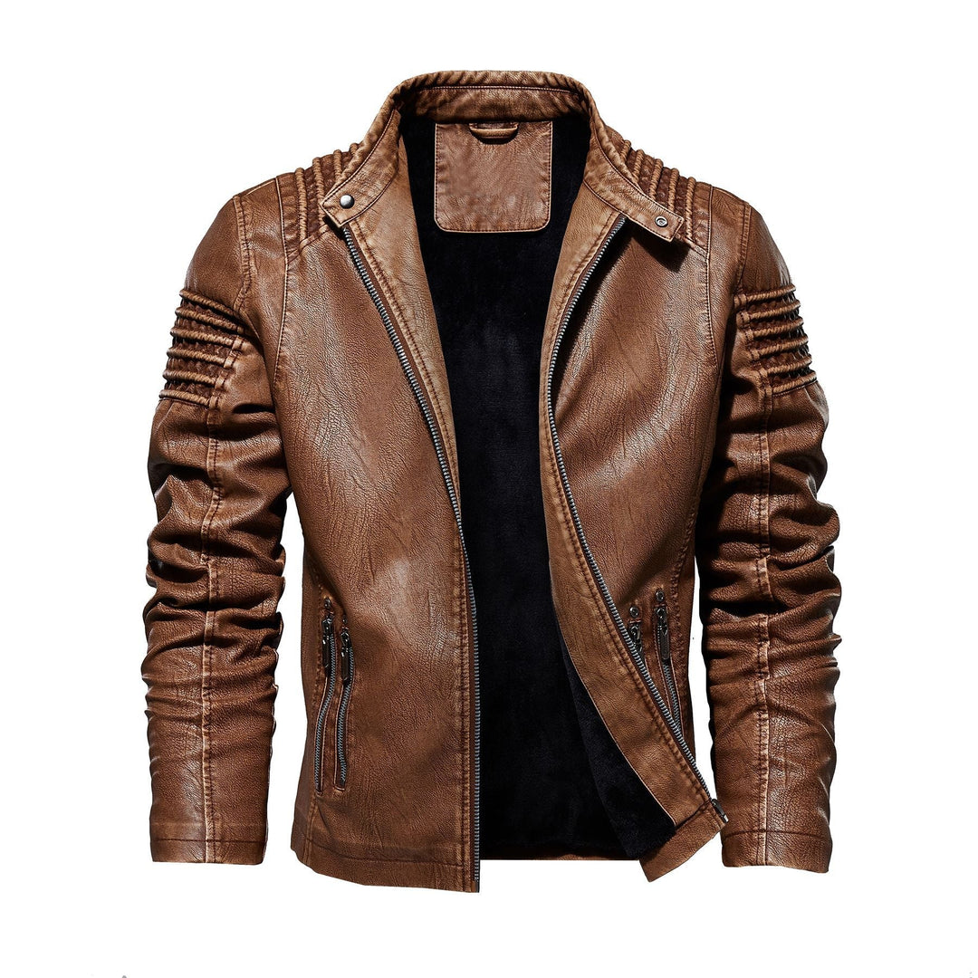 Mens Leather Jacket Structured Shoulders