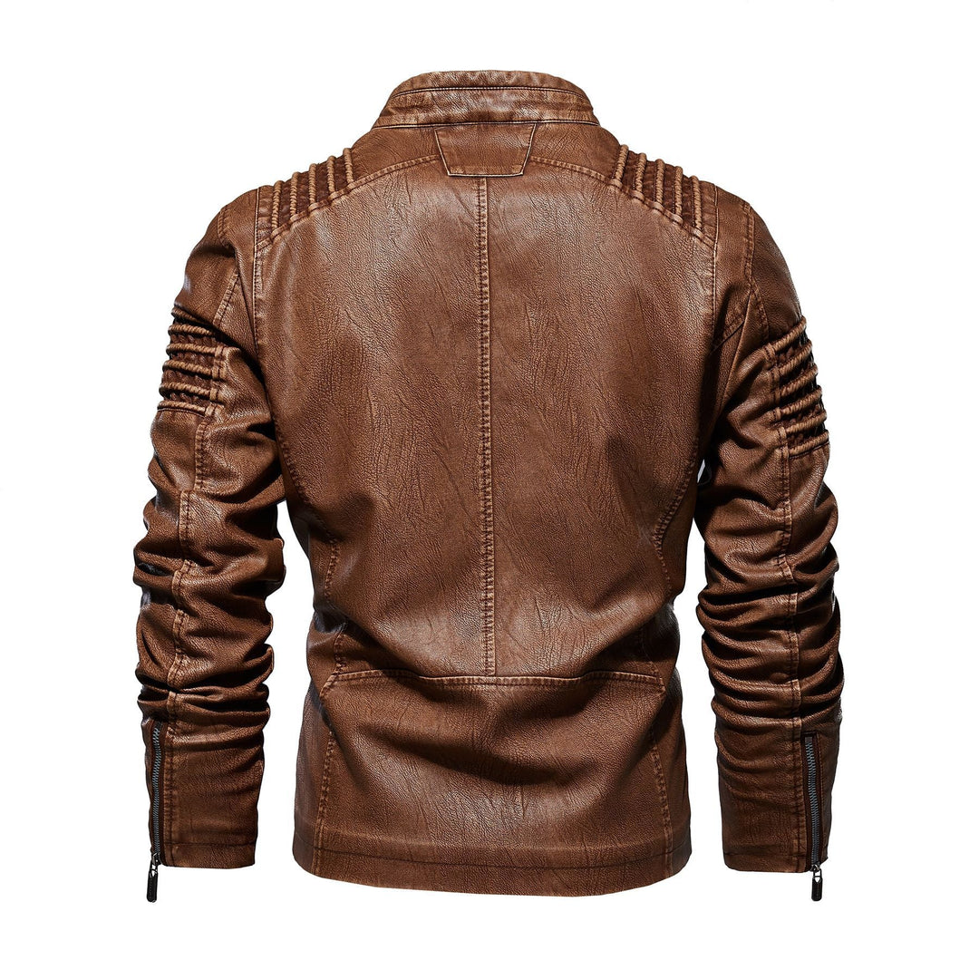 Mens Leather Jacket Structured Shoulders