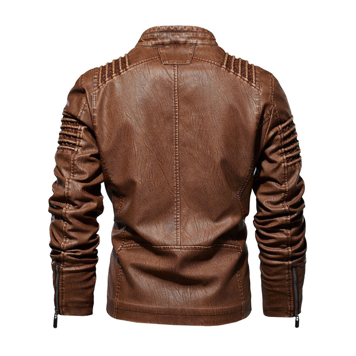 Mens Leather Jacket Structured Shoulders