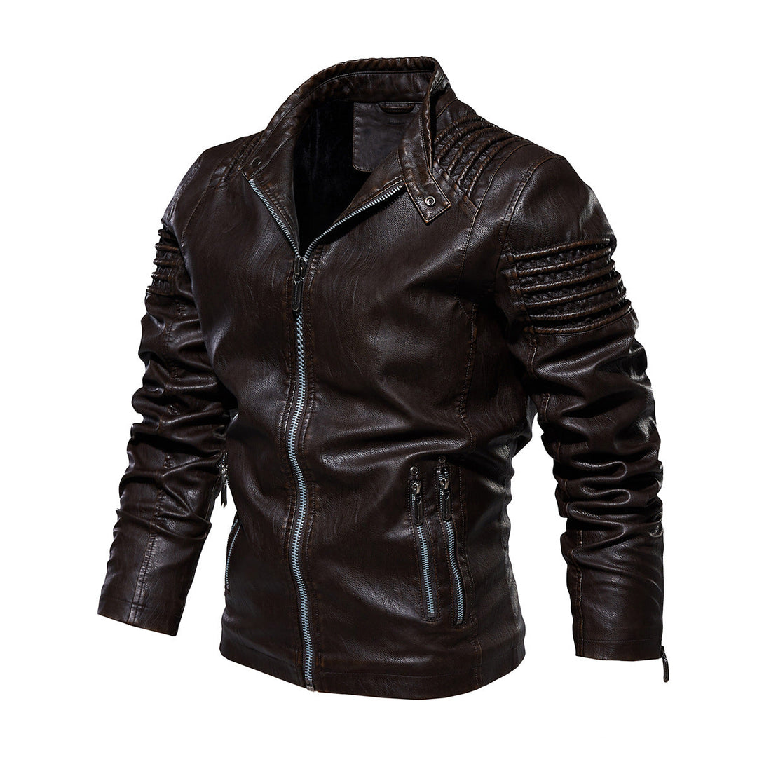 Mens Leather Jacket Structured Shoulders