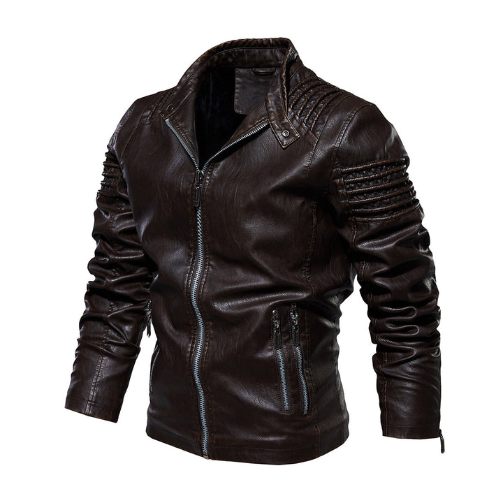 Mens Leather Jacket Structured Shoulders