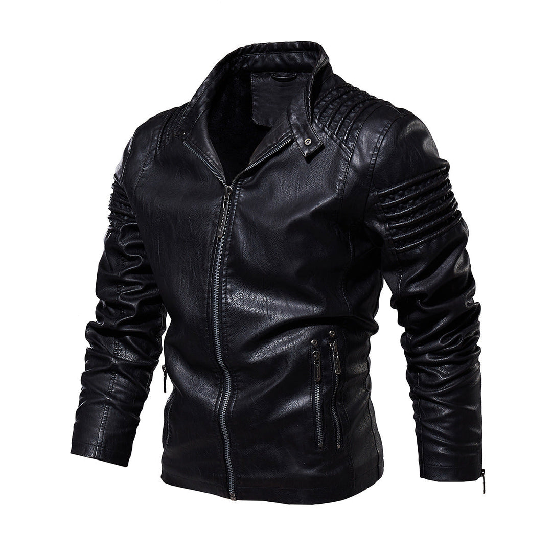 Mens Leather Jacket Structured Shoulders