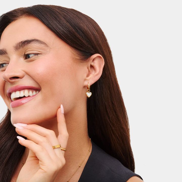 Womens Quartz Heart-Shaped Earrings Stud Style