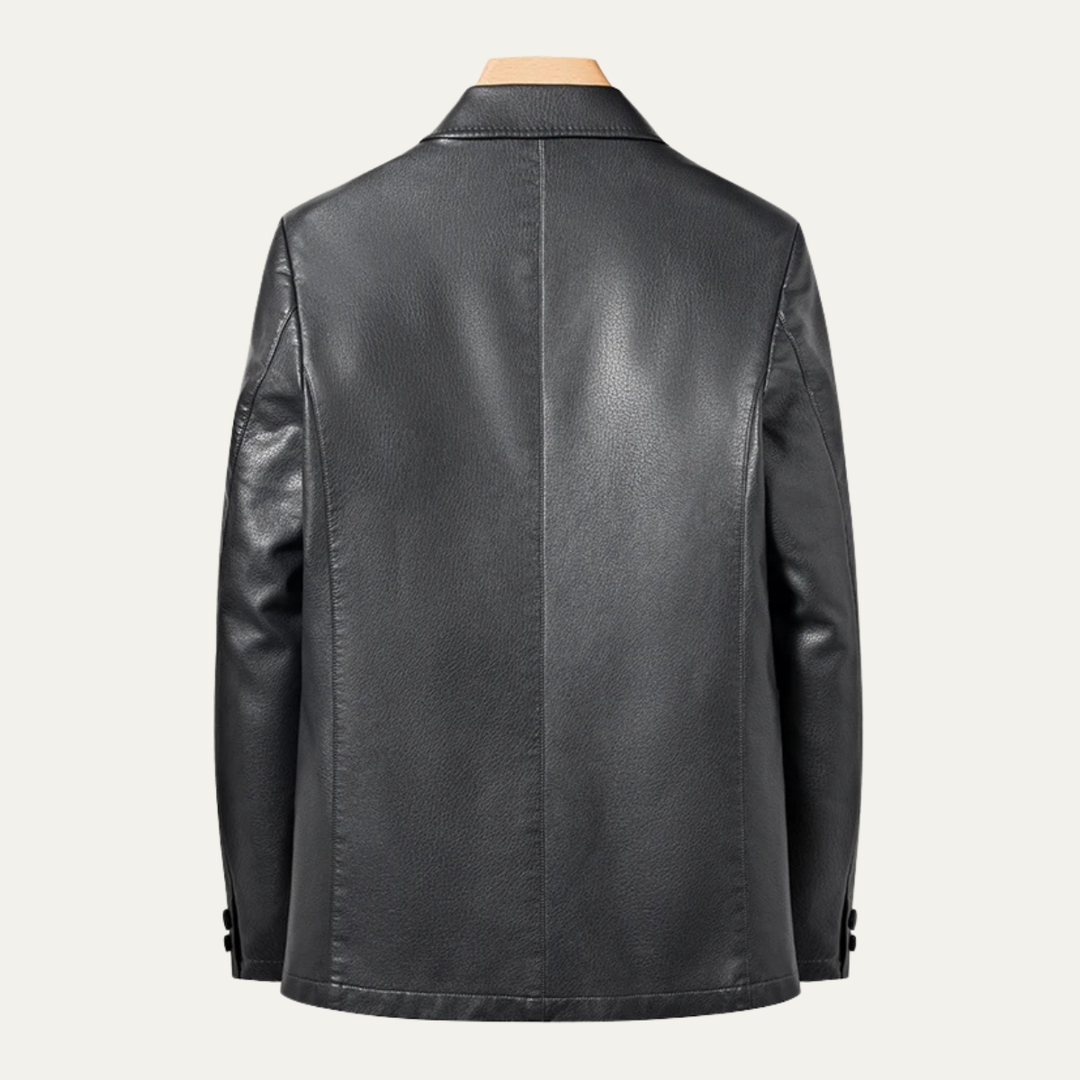 Mens Faux Leather Blazer Jacket Smart Fit Winter