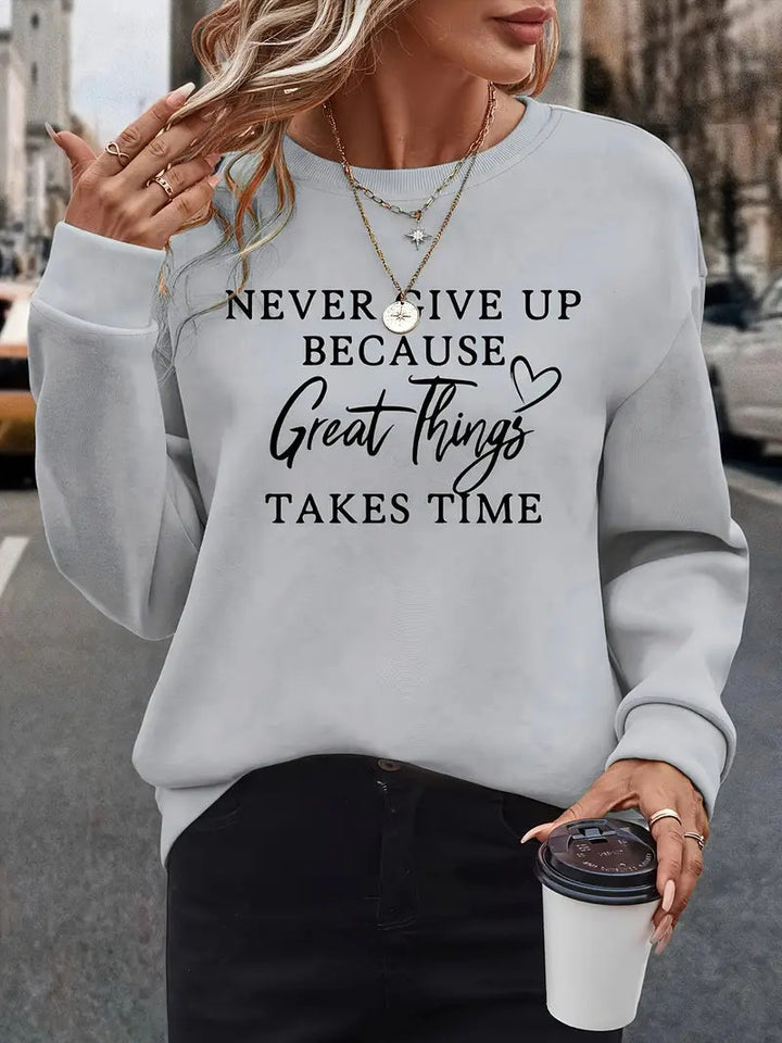 Womens Sweatshirt Fleece Cozy Relaxed Fit
