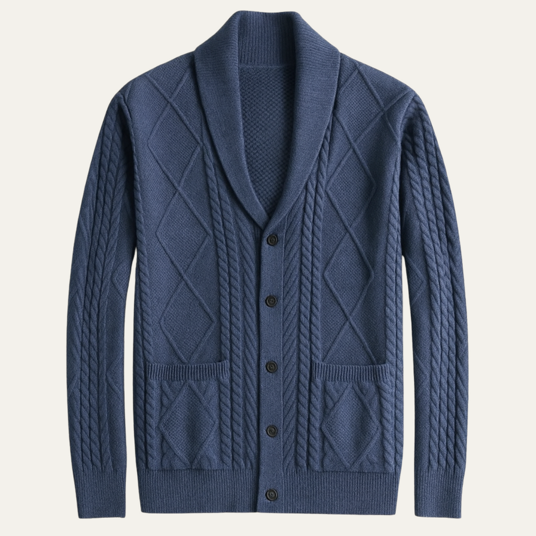 Mens Cashmere Button Cardigan Classic Fit - BritishMode