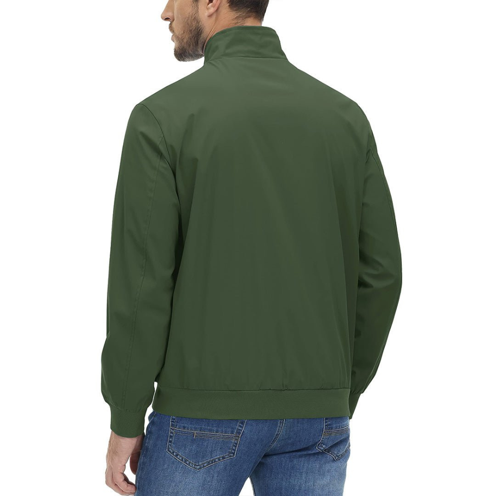 Mens Blouson Jacket Zip Front Minimalist Style