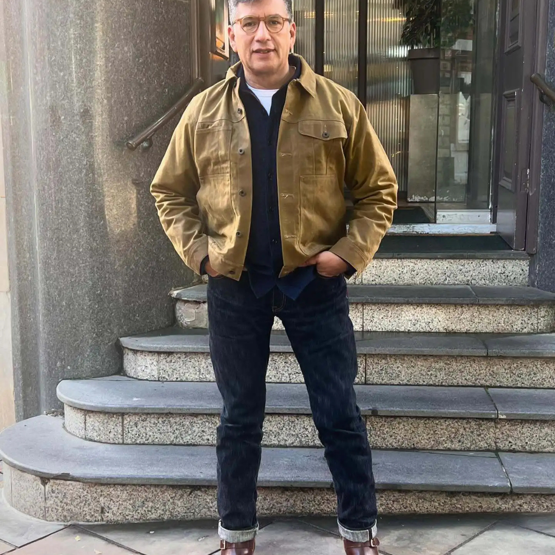 Mens Canvas Jacket Retro Ranch Style