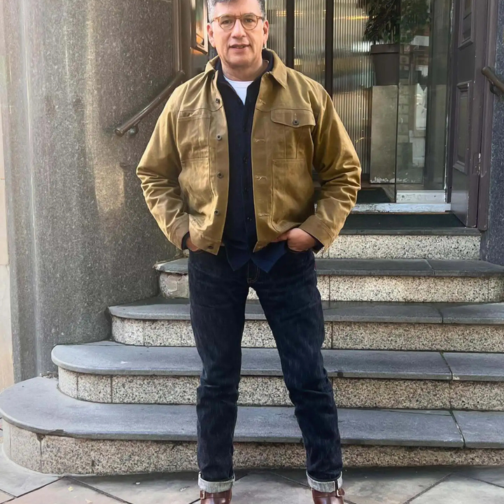 Mens Canvas Jacket Retro Ranch Style