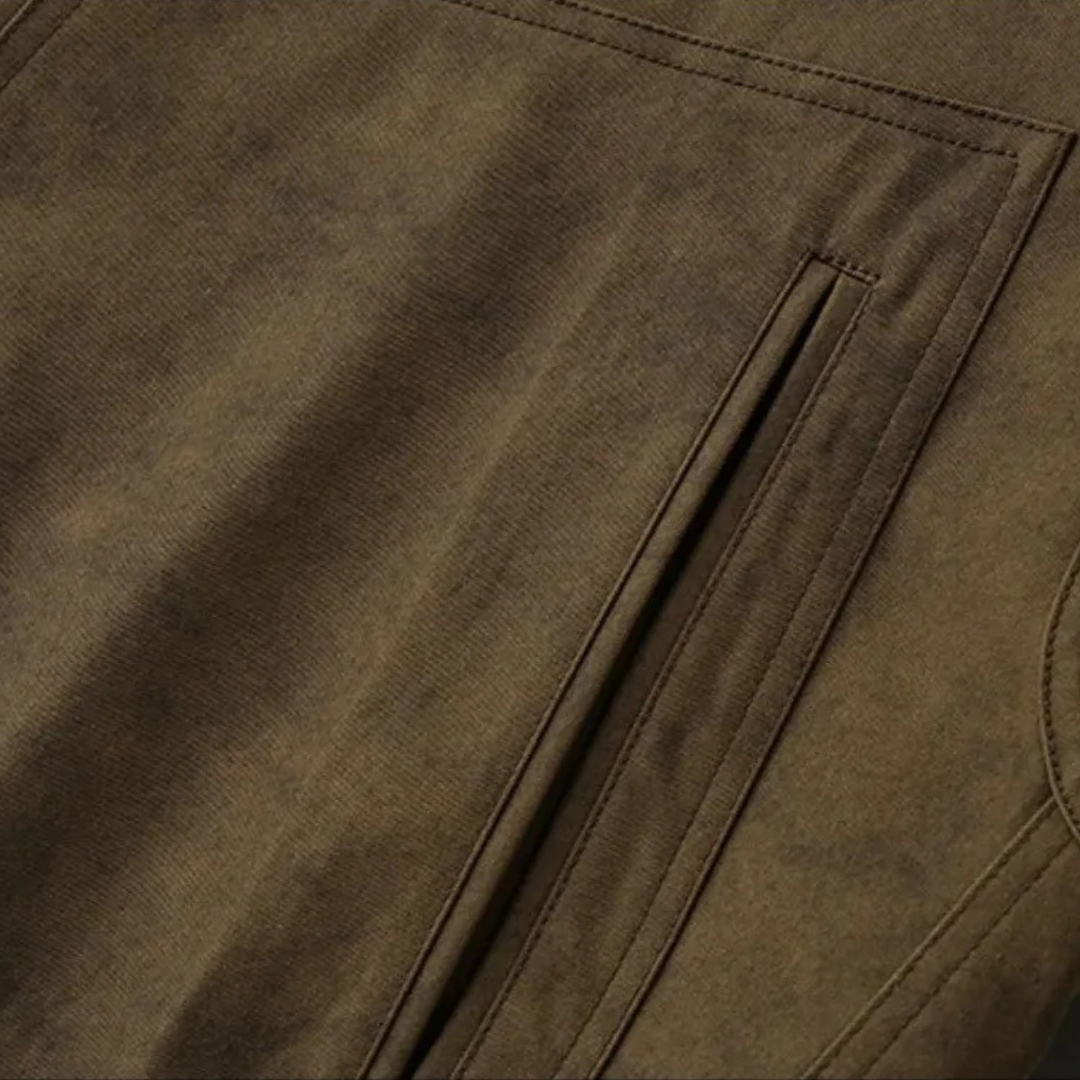 Mens Suede Jacket with Fleece Lining Vintage Style