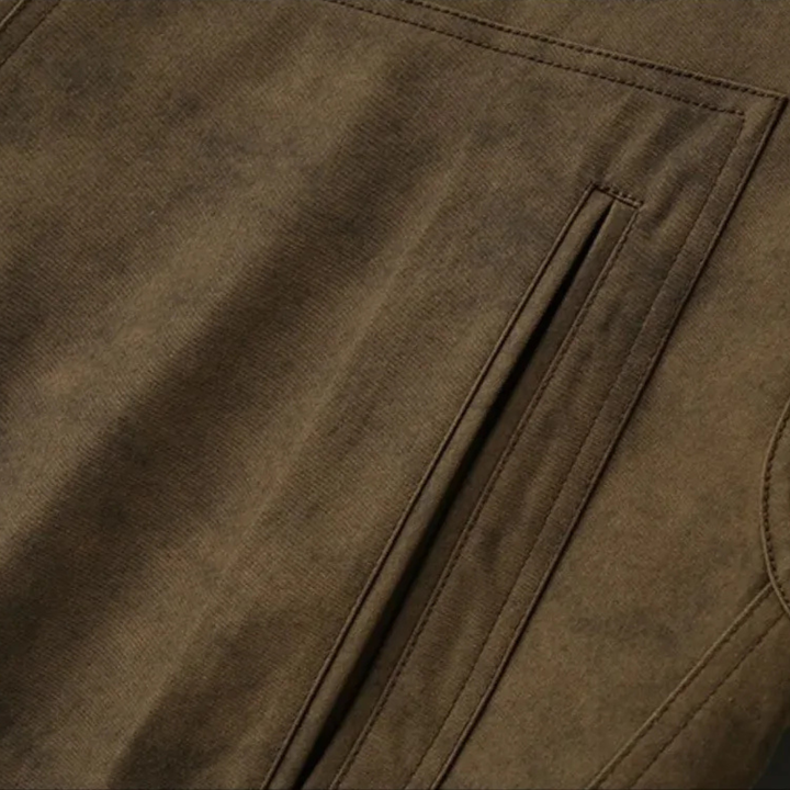 Mens Suede Jacket with Fleece Lining Vintage Style