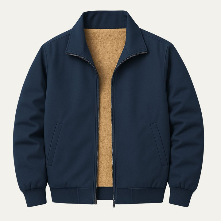 Mens Harrington Jacket Sherpa Lined Lightweight Full Zip