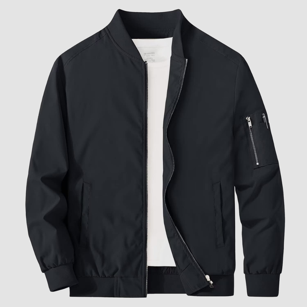 Mens Bomber Jacket Full Zipper Classic Fit