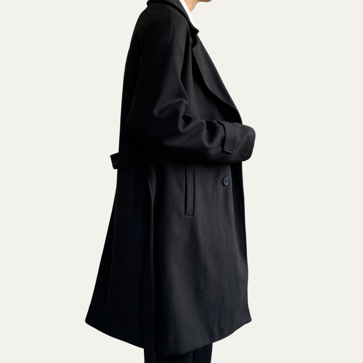 Mens Wool Wrap Coat with Belt Smart Fit
