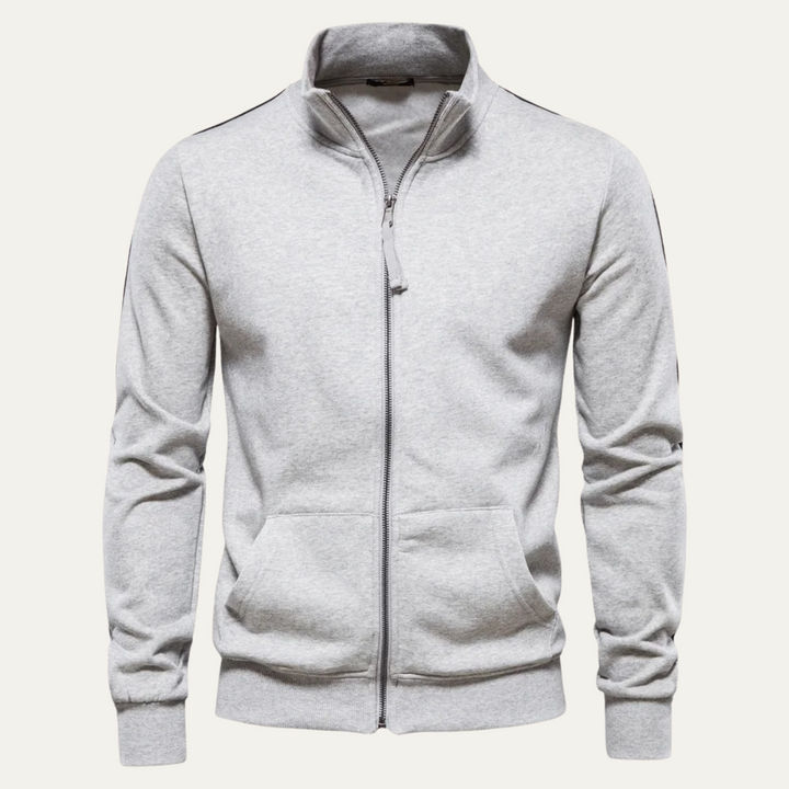 Mens Casual Cotton Jacket Zip-Up with Pockets