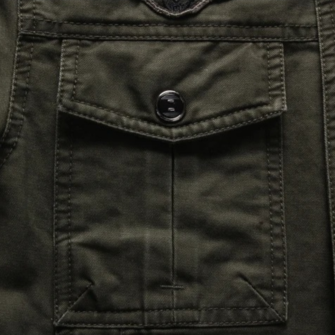 Mens Cargo Jacket Cotton Pockets Trendy Fit