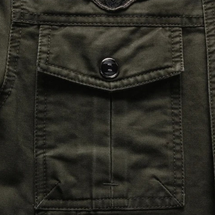 Mens Cargo Jacket Cotton Pockets Trendy Fit